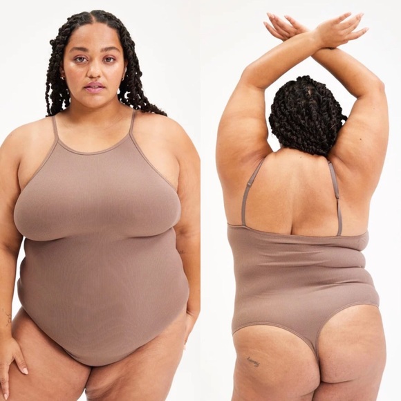 girlfriend collective Tops - Girlfriend Collective Fog Marlow High Neck Bodysuit Size XS